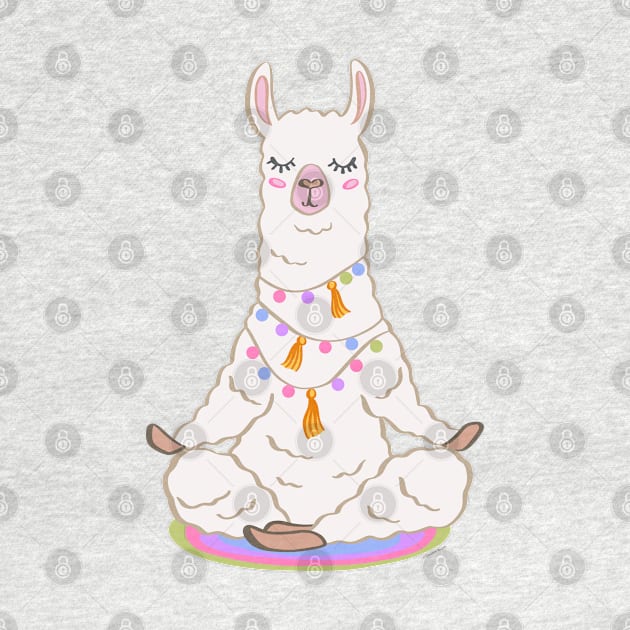 Funny Llama Yoga Namaste Meditation Pranayama Breathe Inhale Exhale by DoubleBrush